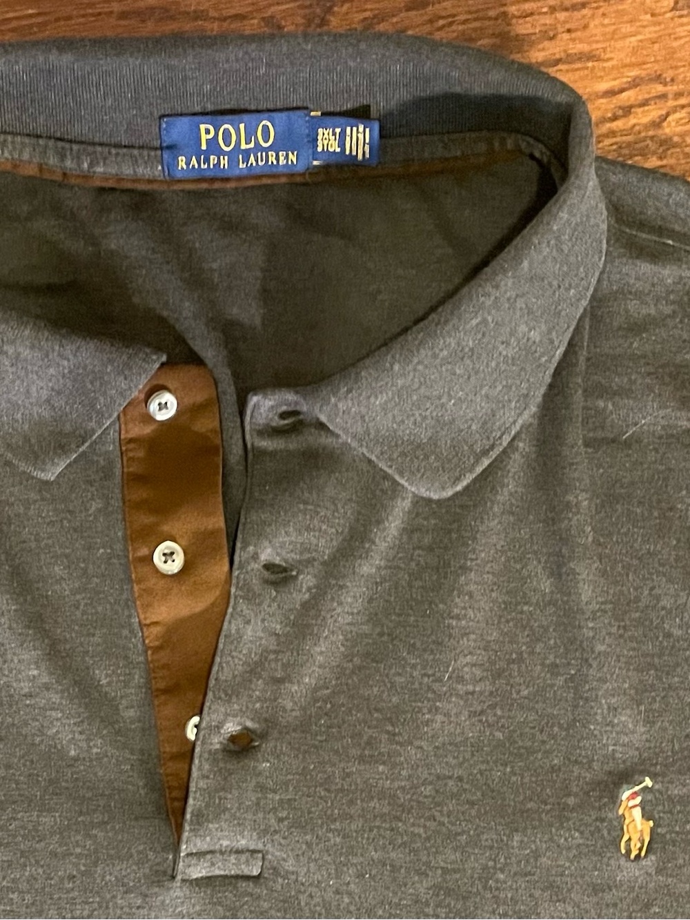 Polo by Ralph Lauren Men's Gray Long Sleeve Pony Polo Shirt 3XLT Big Tall